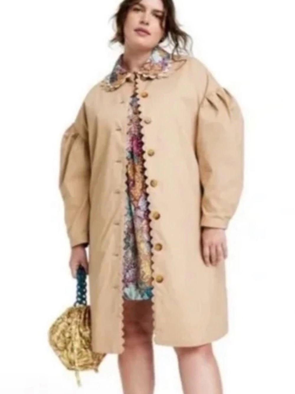 Kika vargas target trench coat scallops 4x nwt
